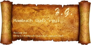 Hambuch Györgyi névjegykártya